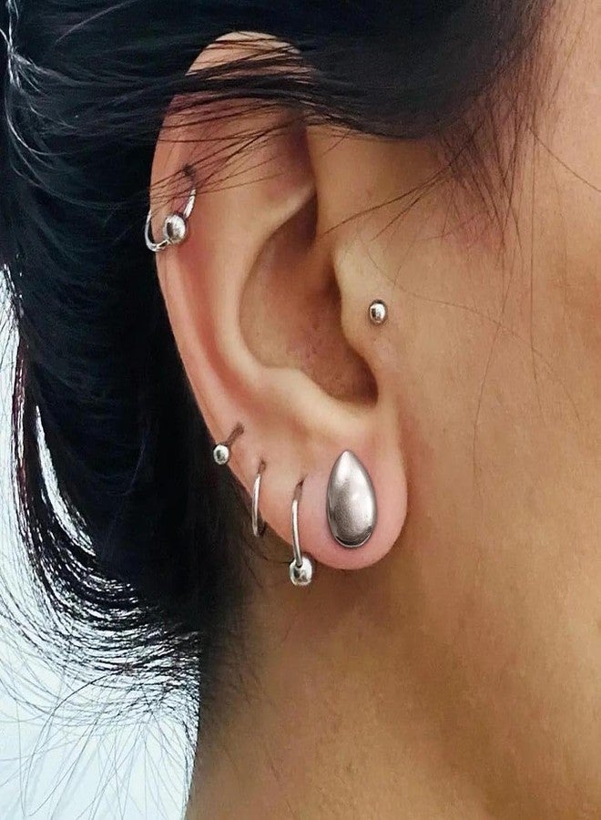 Earblity 1 Pair Cute gauges like teardrop 1/2'' (12mm) Ear Tunnels Plugs 316 Stainless Steel Silver Ear Gauges Weight Saddle Plugs Hypoallergenic expander Piercing Body Jewelry - Image 5